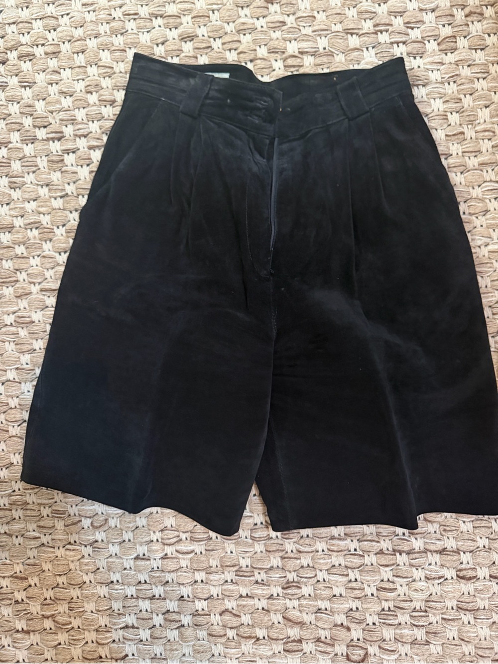 Women’s Black Suede Shorts - 8” inseam